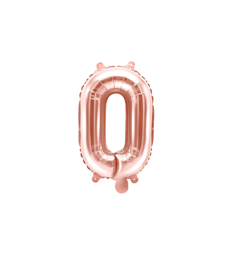Růžovo-zlatý mini balónek O