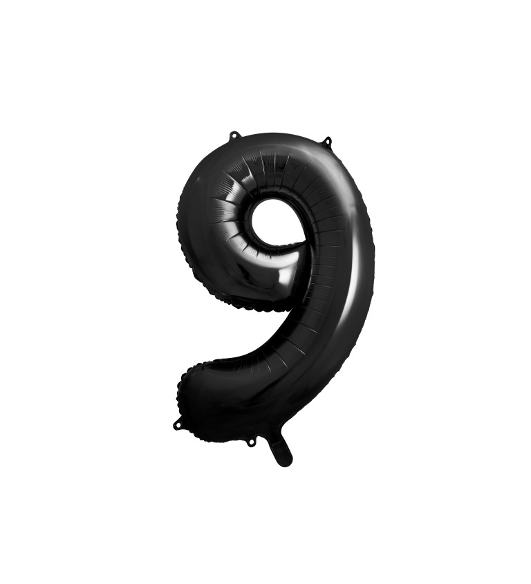 Fóliový balónek černý - číslo 9 (86cm)