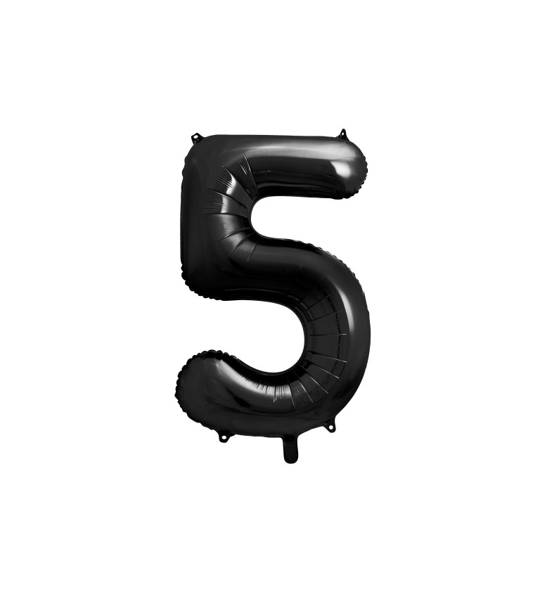 Fóliový balónek černý - číslo 5 (86cm)