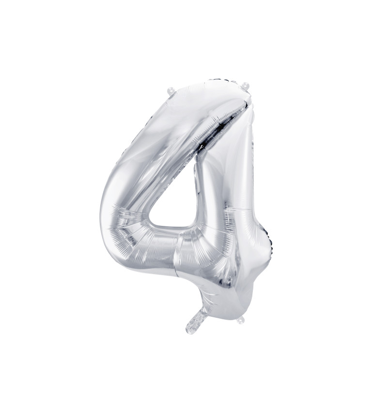 Fóliový balónek stříbrný - číslo 4