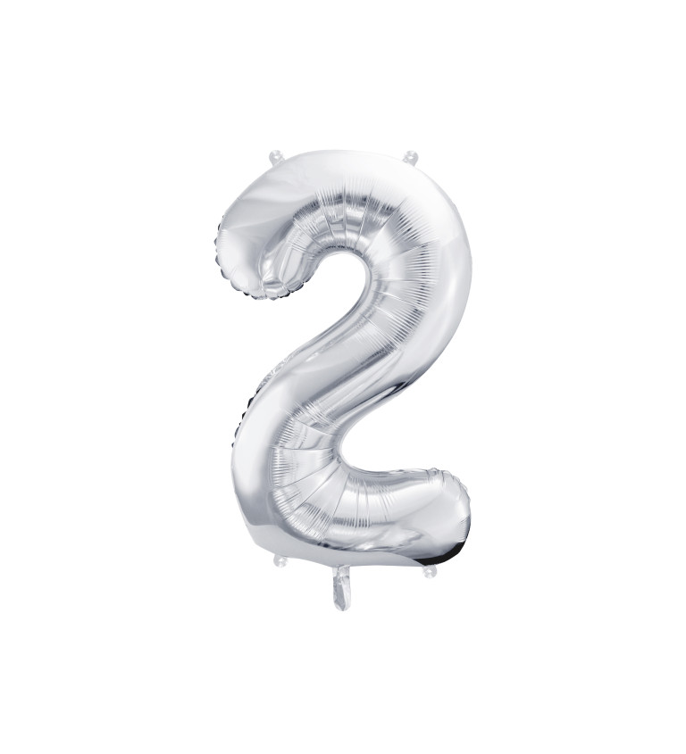 Fóliový balónek stříbrný - číslo 2