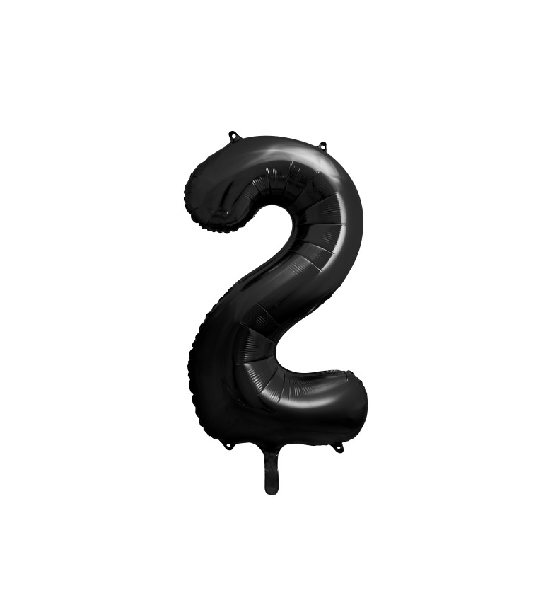 Fóliový balónek černý - číslo 2 (86cm)