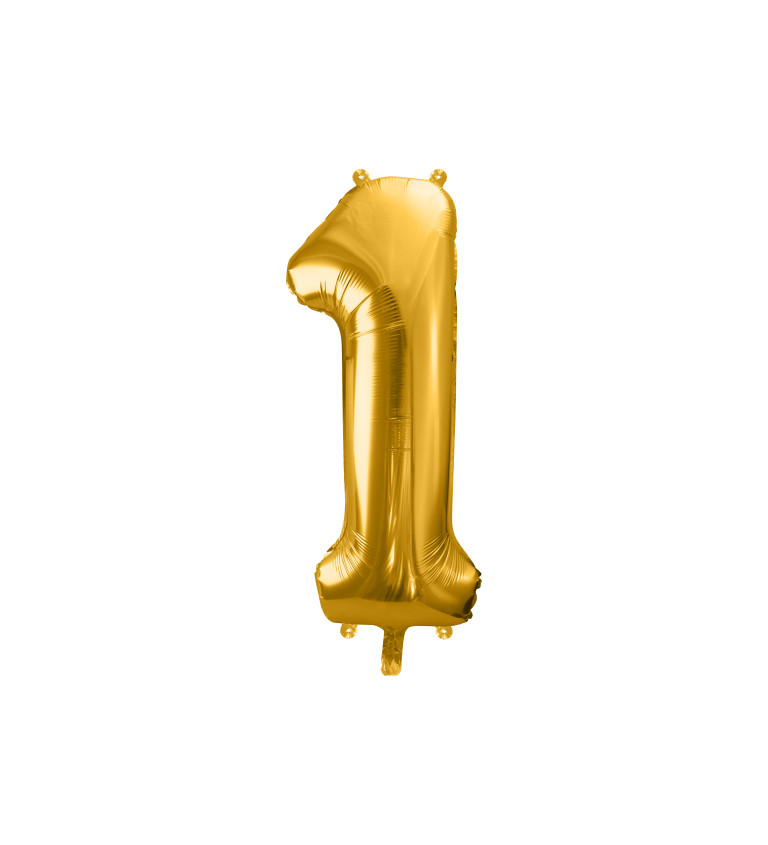 Fóliový balónek zlatý - číslo 1 (86cm)