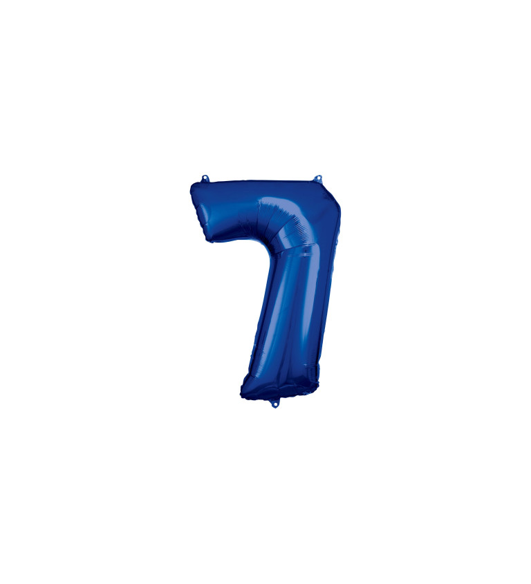Fóliový balónek modrý - číslo 7 (84cm)