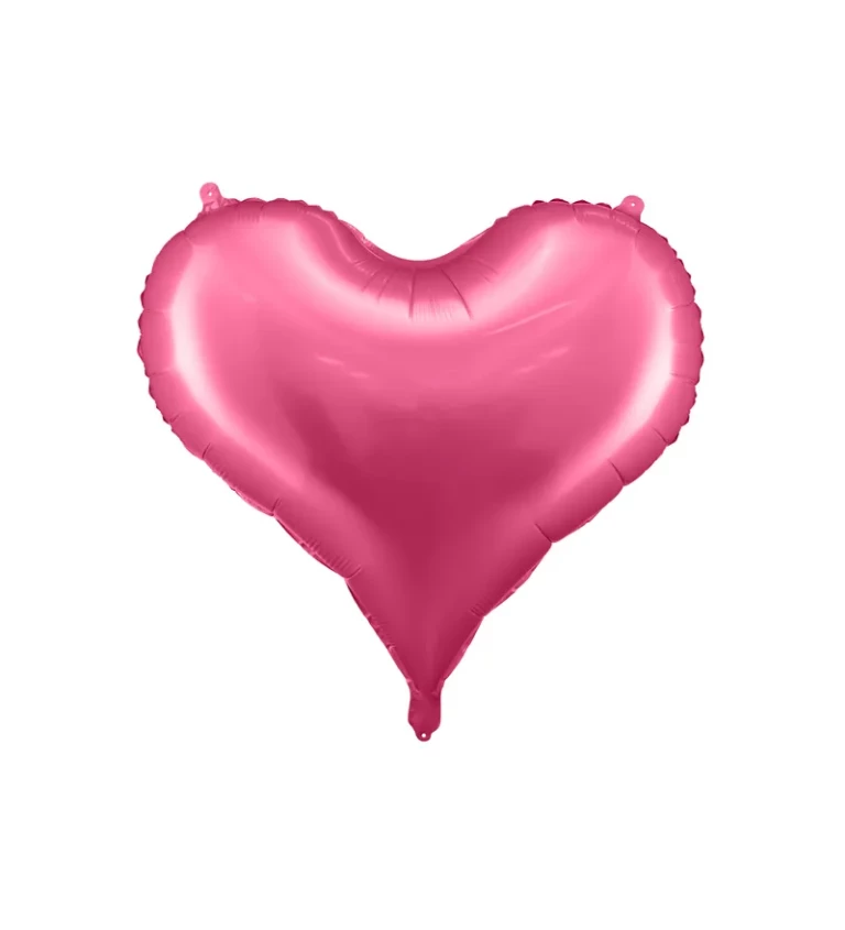 Tmavě růžový fóliový balónek ve tvaru srdce