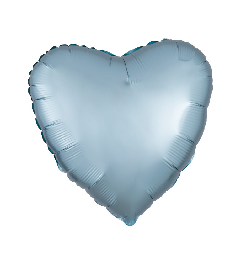 Pastelově modrý fóliový balónek - srdce