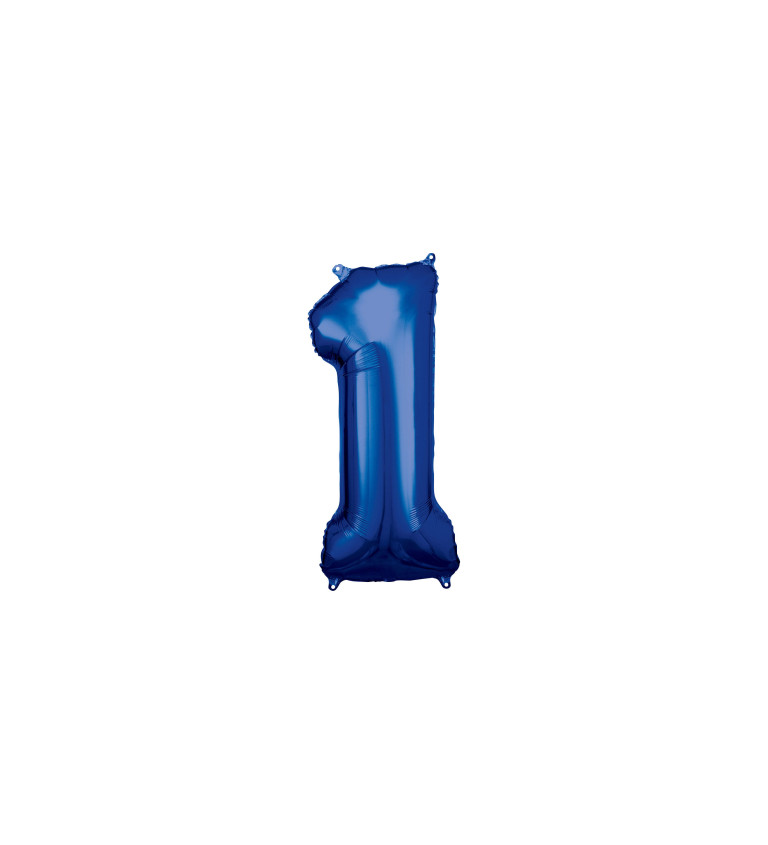Fóliový balónek tmavě modrý - číslo 1 (88cm)
