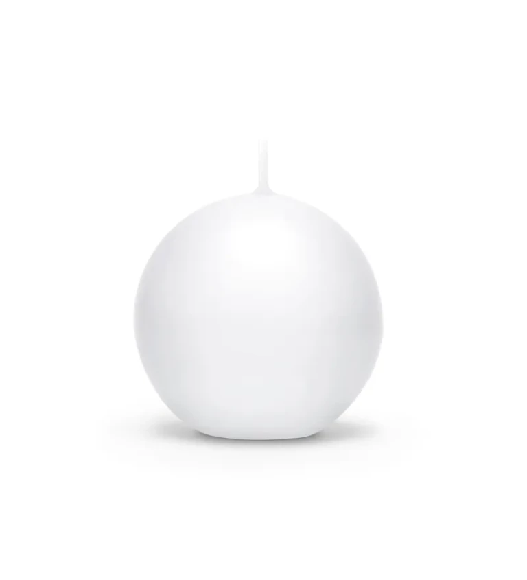Kulatá matná svíčka (6 cm) - Bílá