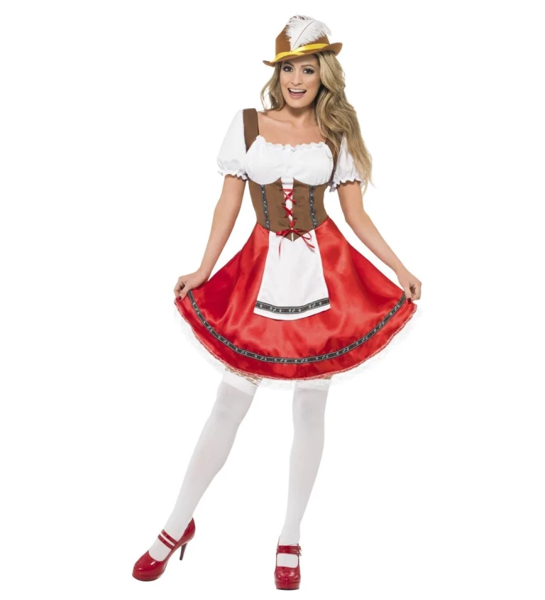 Dámský kostým na Oktoberfest - červený