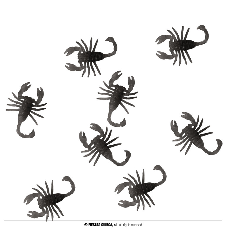 Plastoví černí škorpióni (6cm)