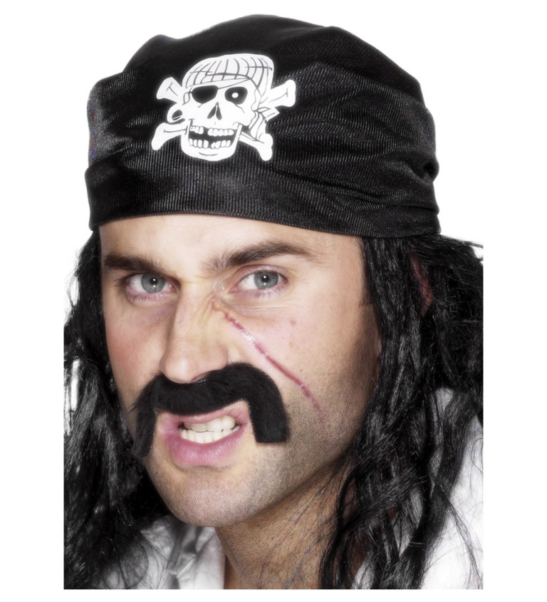 Černý šátek na hlavu - Pirát