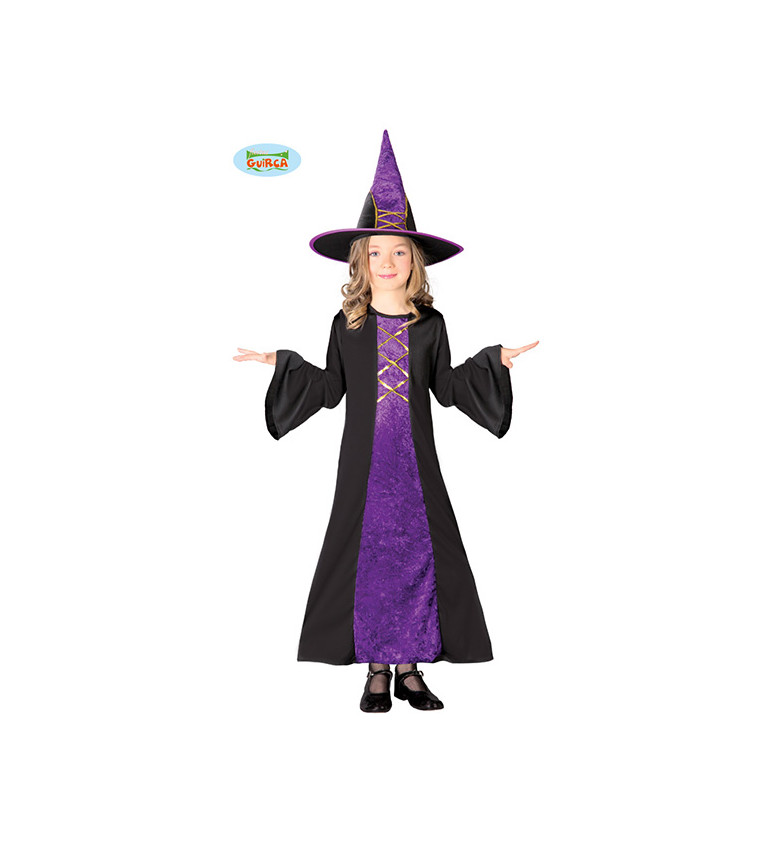 Dívčí kostým Čarodějka - fialová