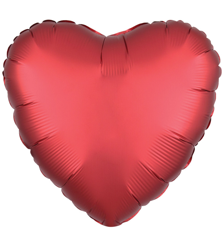 Tmavě červený fóliový balónek - srdce (43cm)