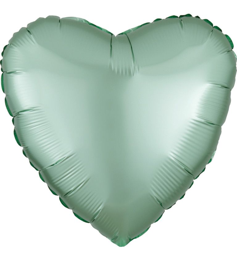 Světle zelený fóliový balónek - srdce