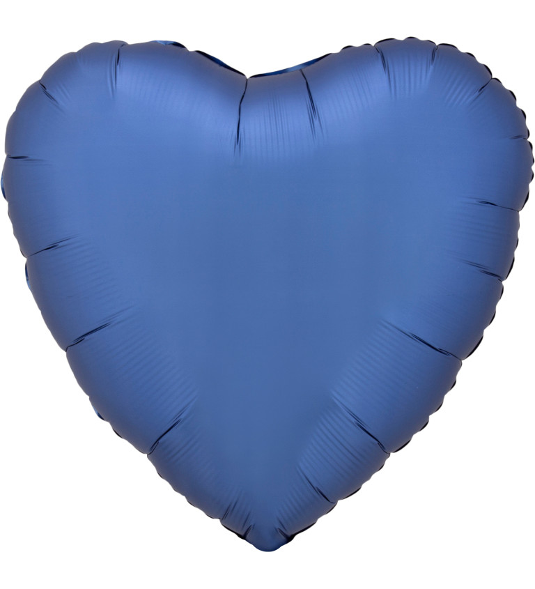 Tmavě modrý matný fóliový balónek - srdce