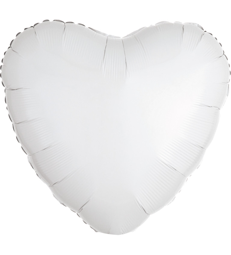 Matný bílý fóliový balónek - srdce