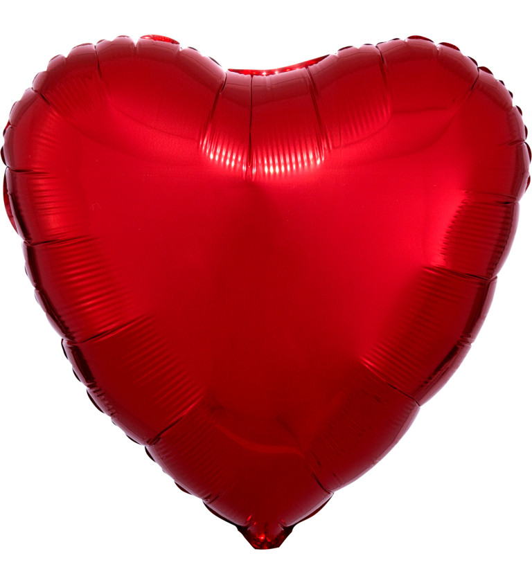 Tmavě červený fóliový balónek - srdce