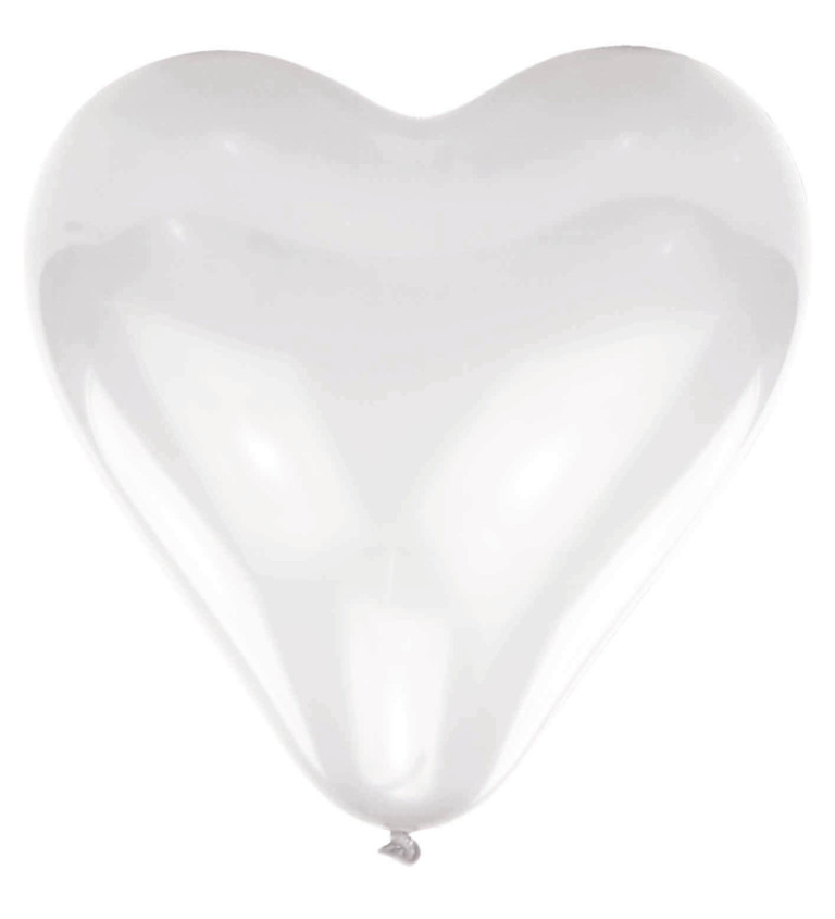 Bílý fóliový balónek - srdce (41cm)