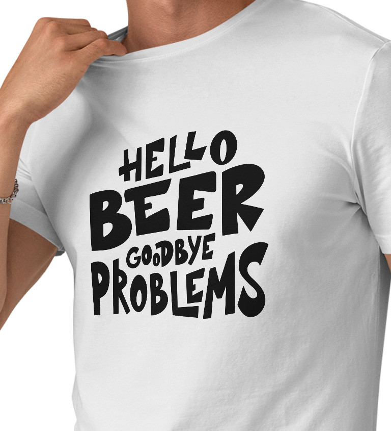 Pánské tričko - bílé - Ahoj pivo, nazdar a nashledanou problémy - M