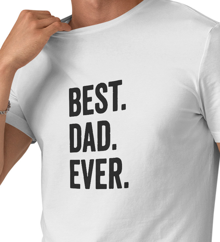 Pánské triko bílé - Best dad černobílá