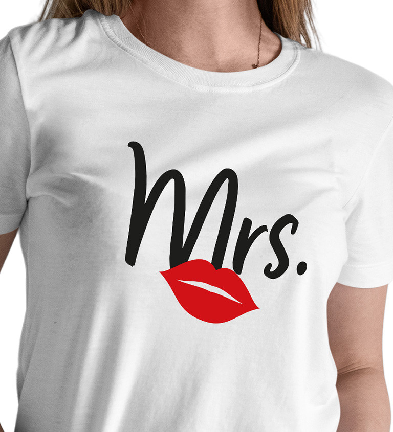 Dámské triko bílé - Mrs. lips