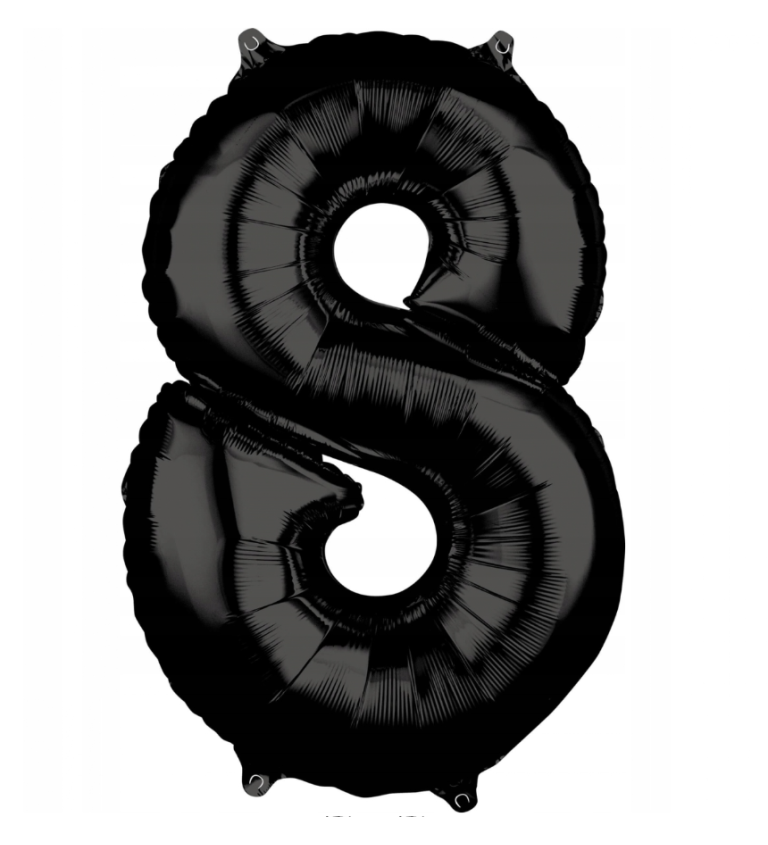 Fóliový balónek černý - číslo 8 (66cm)