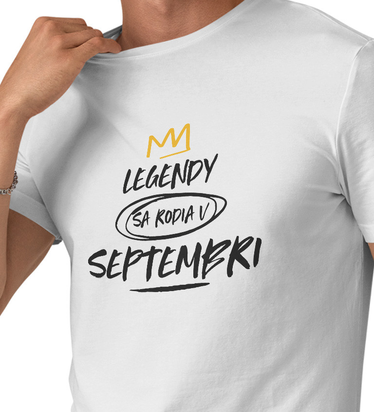 Pánské tričko bílé - Legendy v septembri
