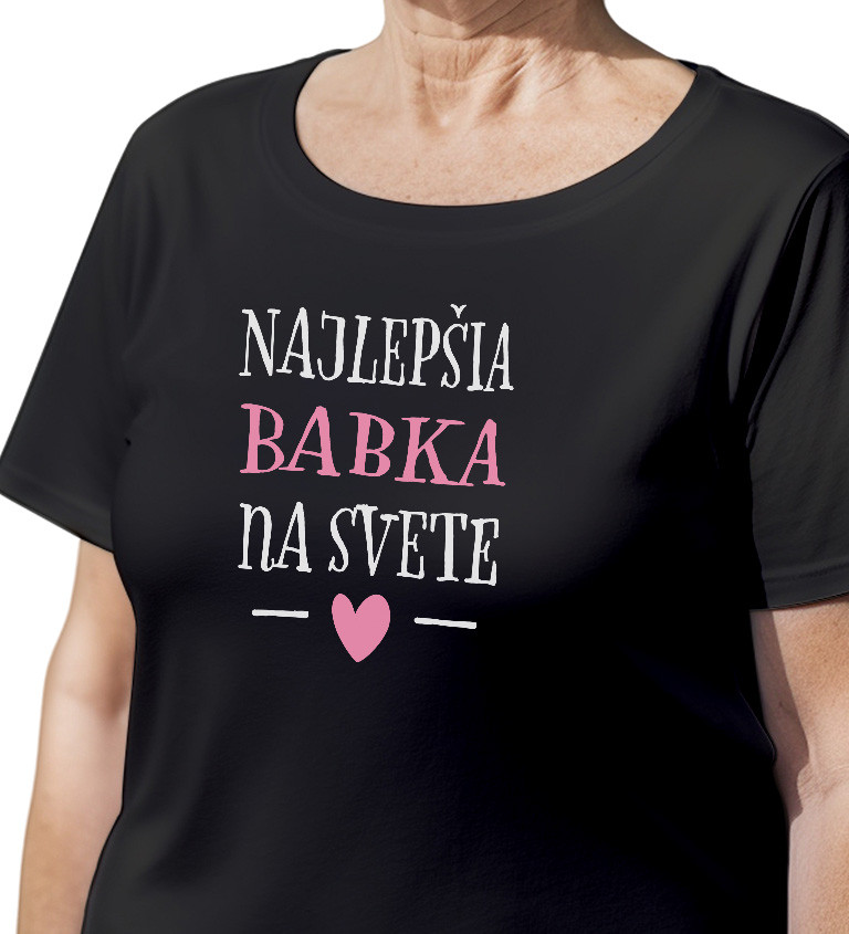 Dámské černé triko - Najlepšia babka na svete