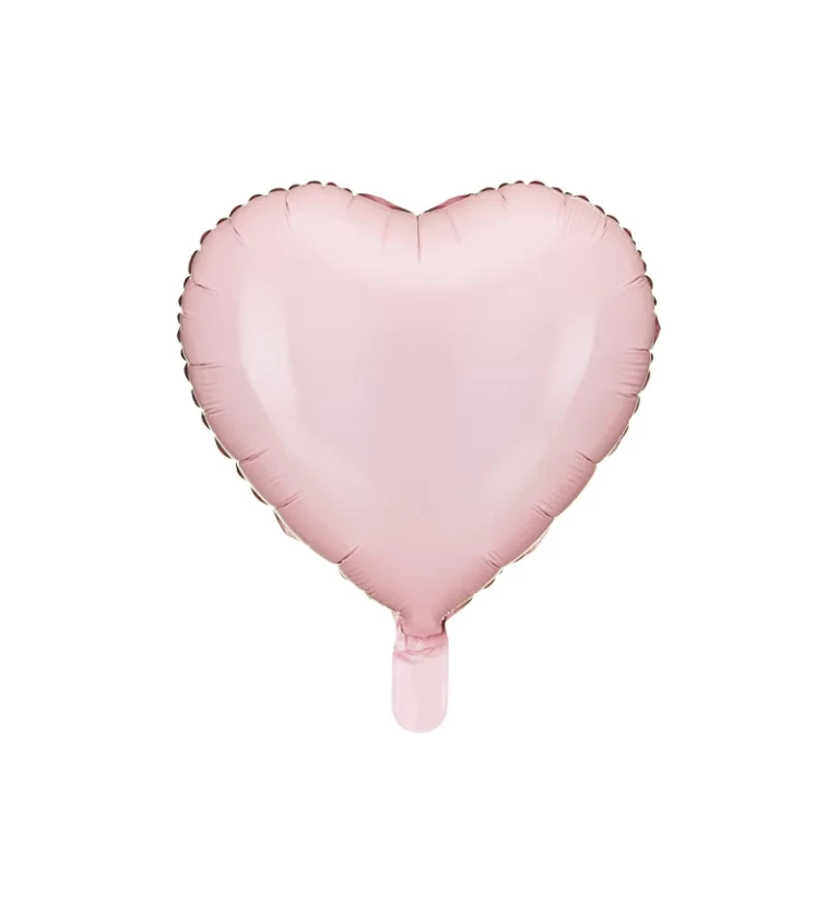 Světle růžový fóliový balónek ve tvaru srdce