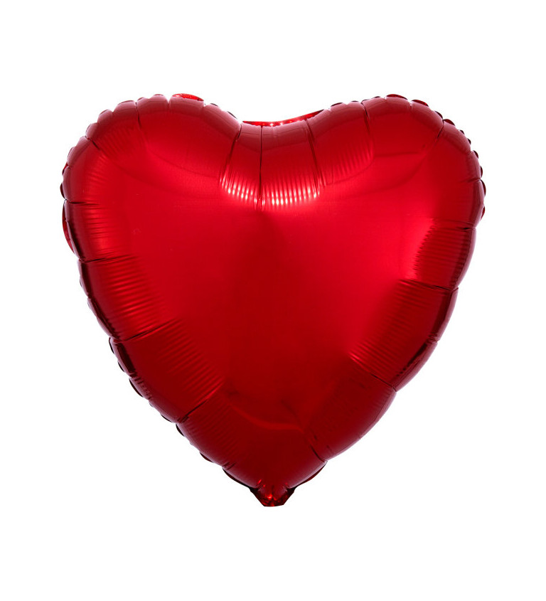 Tmavě červený fóliový balónek - srdce (51cm)