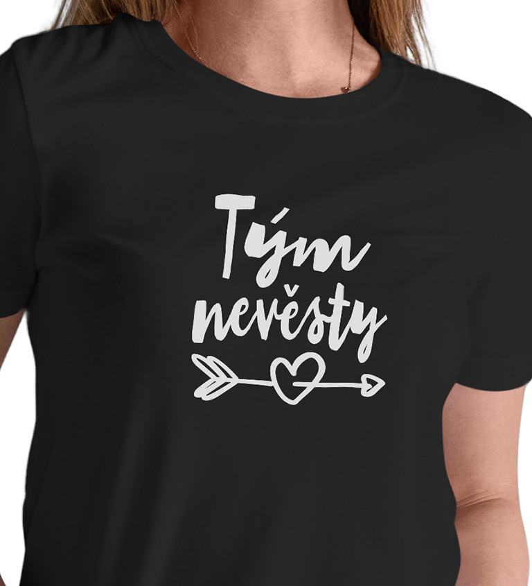 Dámské černé tričko – Tým nevěsty