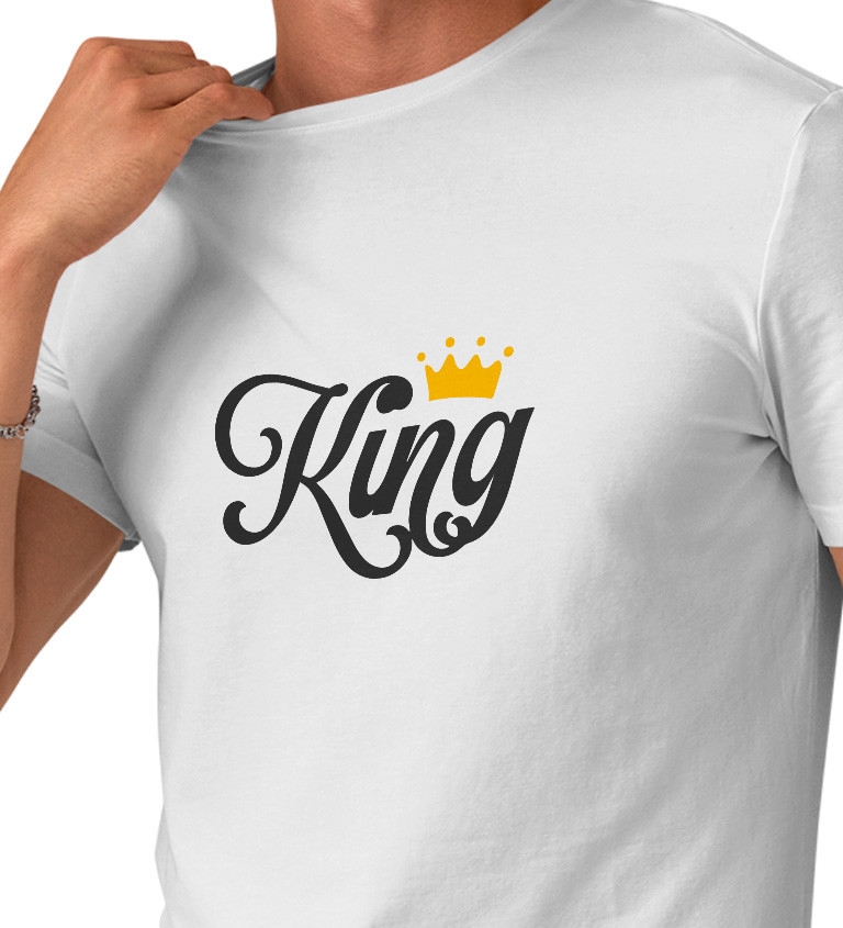 Pánské triko bílé - King koruna