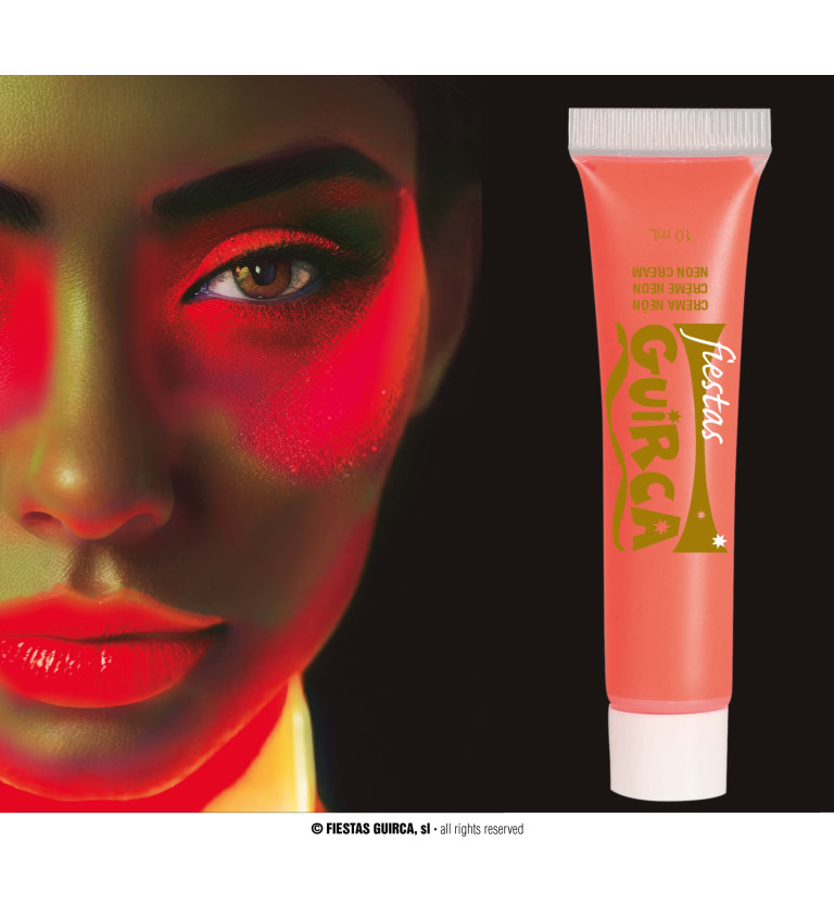 Neonově červená líčicí barva