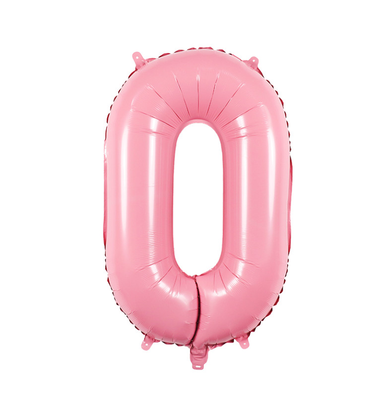 Fóliový balónek – světle růžové číslo 0, 80 cm
