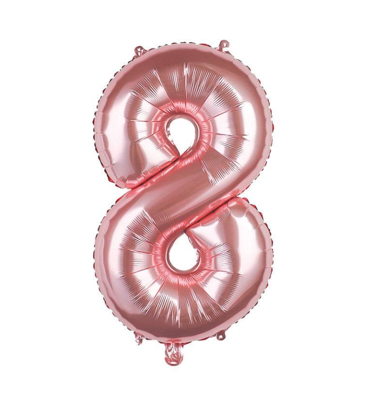 Fóliový balónek – rosegold číslo 8, 80 cm