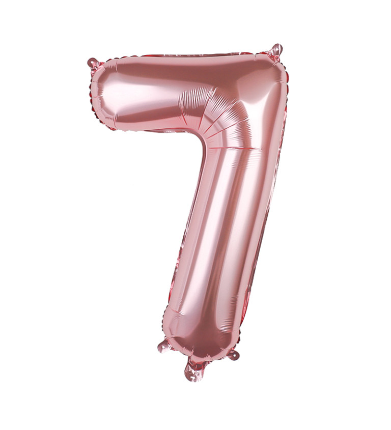 Fóliový balónek – rosegold číslo 7, 80 cm