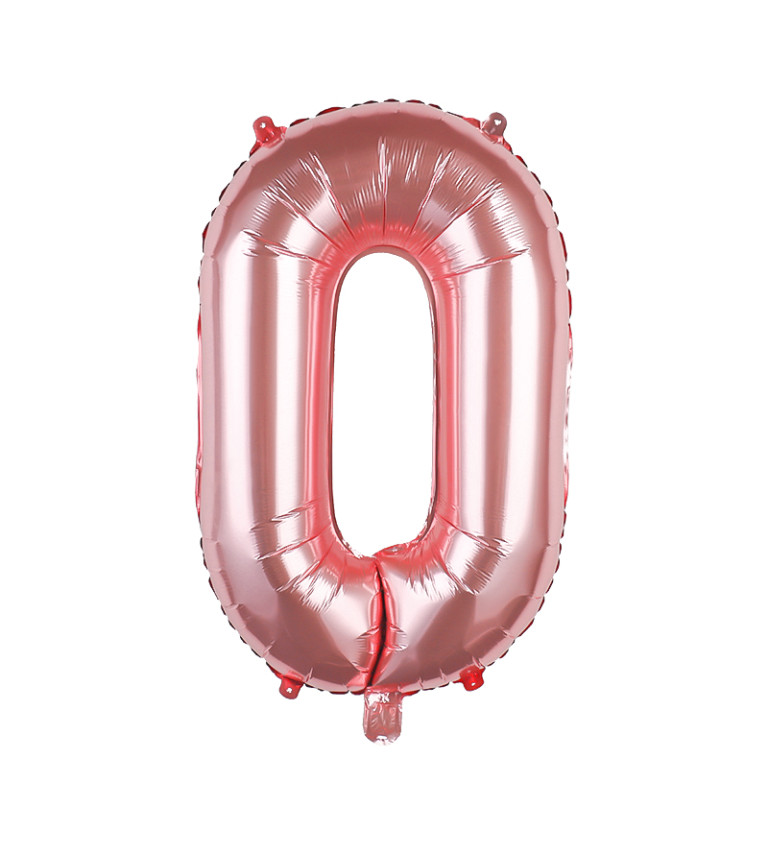 Fóliový balónek – rose gold číslo 0, 80 cm