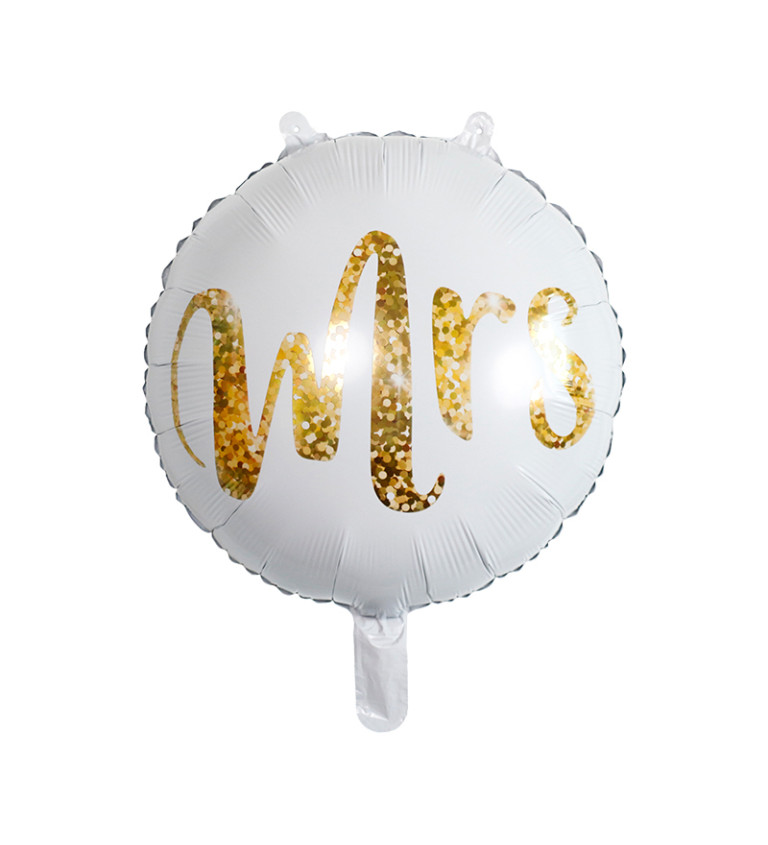 Fóliový balónek – Mrs, zlatý, 45 cm