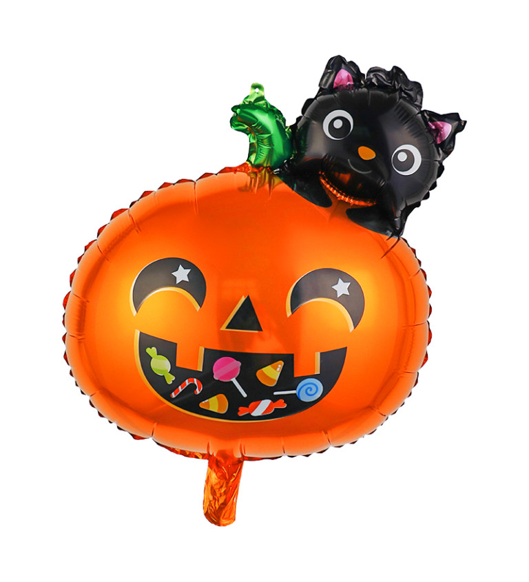 Fóliový balónek – Smějící dýně, 50 × 59 cm