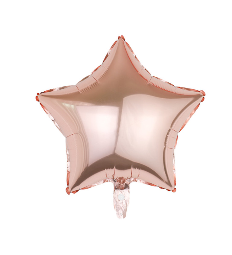 Fóliový balónek – Hvězda rosegold, 45 cm
