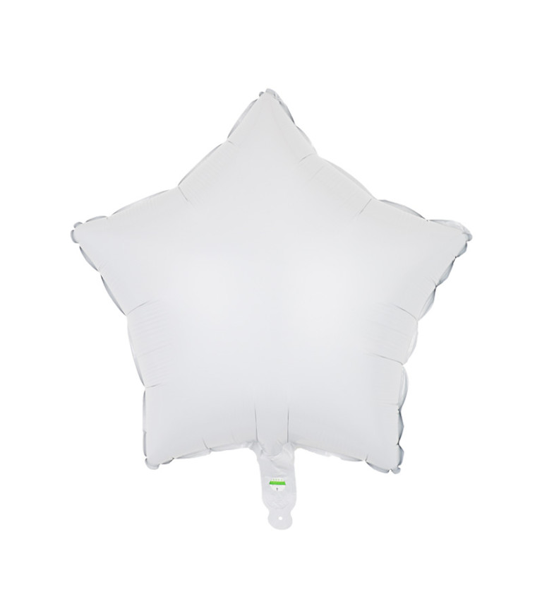 Fóliový balónek – Hvězda bílá, 45 cm
