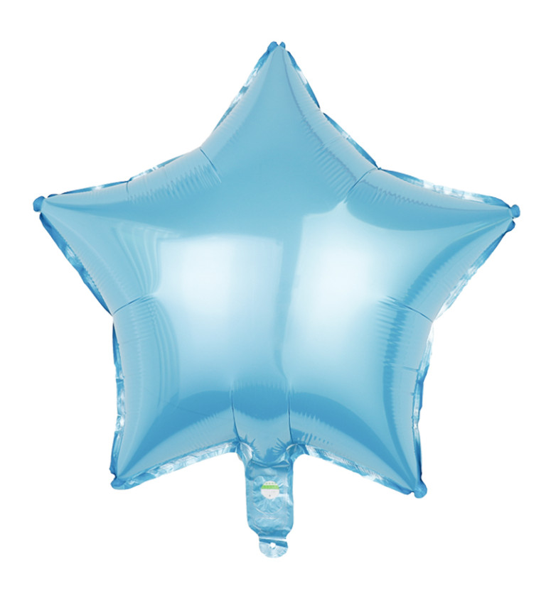 Fóliový balónek – Hvězda světle modrá, 45 cm