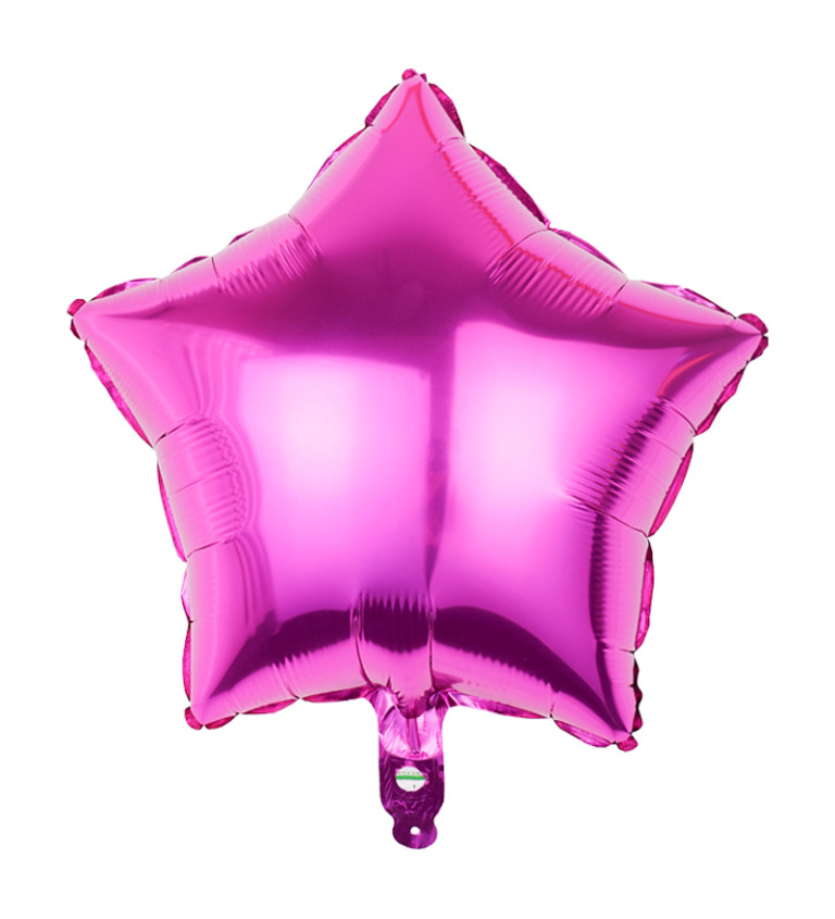 Fóliový balónek – Hvězda růžová, 45 cm