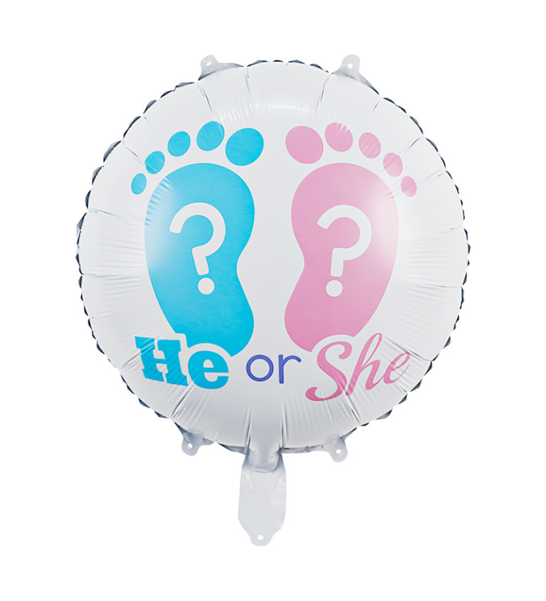 Fóliový balónek – He or She, 45 cm