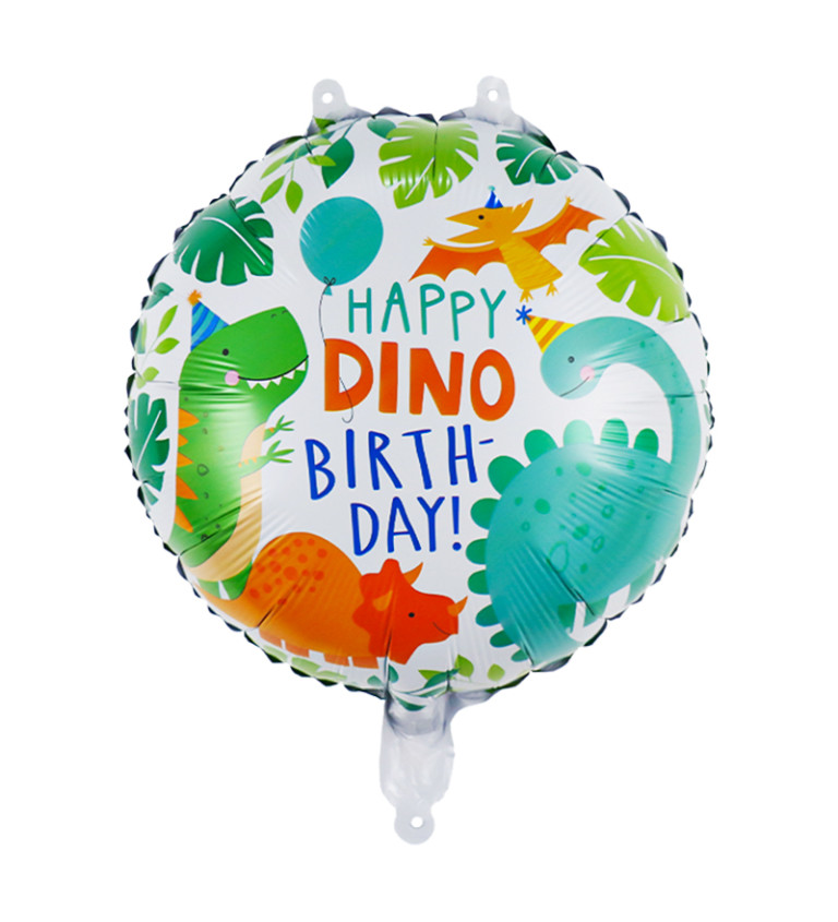Fóliový balónek – Happy Birthday dinosauři, 45 cm