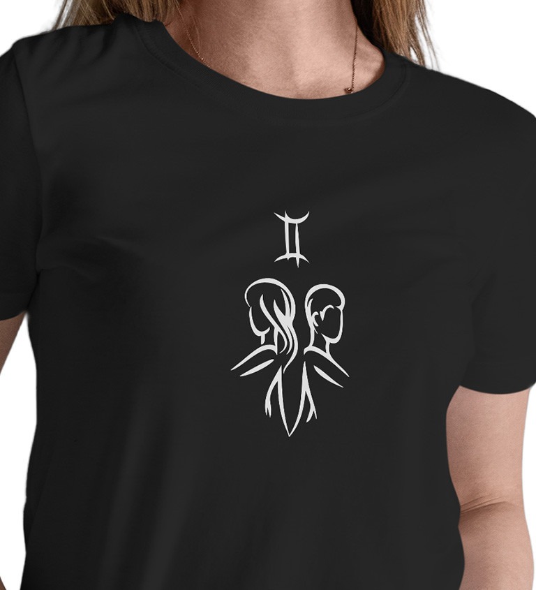 Dámské černé tričko – Znamení Blíženci