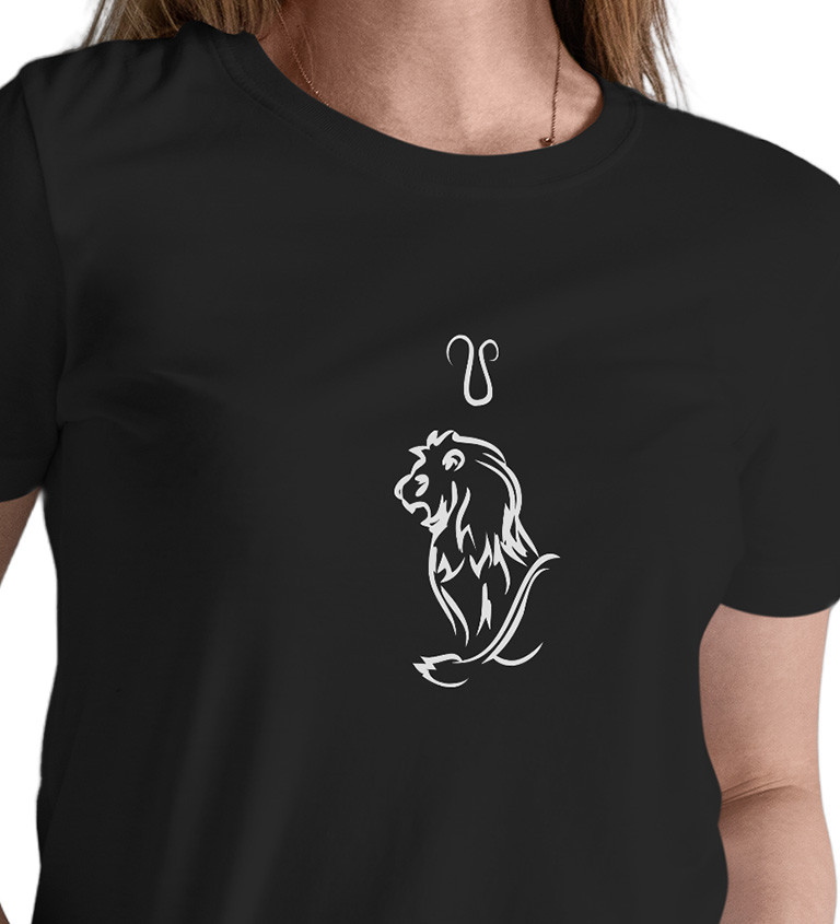 Dámské černé tričko – Znamení Lev