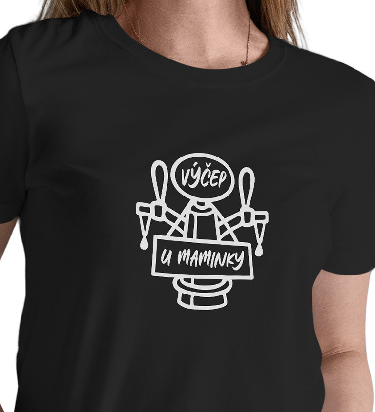 Dámské černé tričko – Výčep u maminky