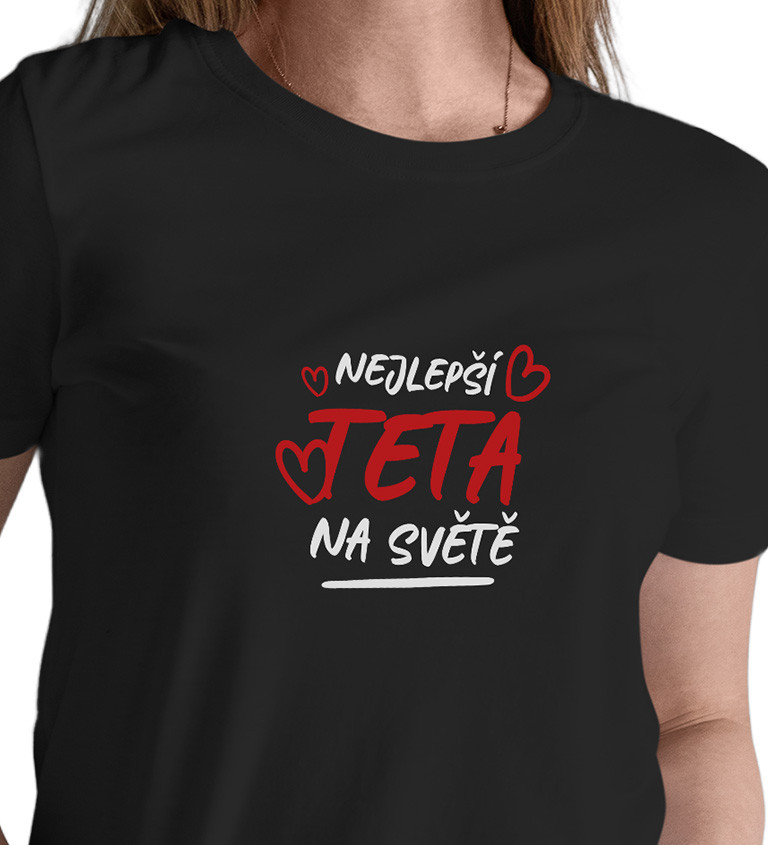 Dámské černé tričko – Nejlepší teta na světě