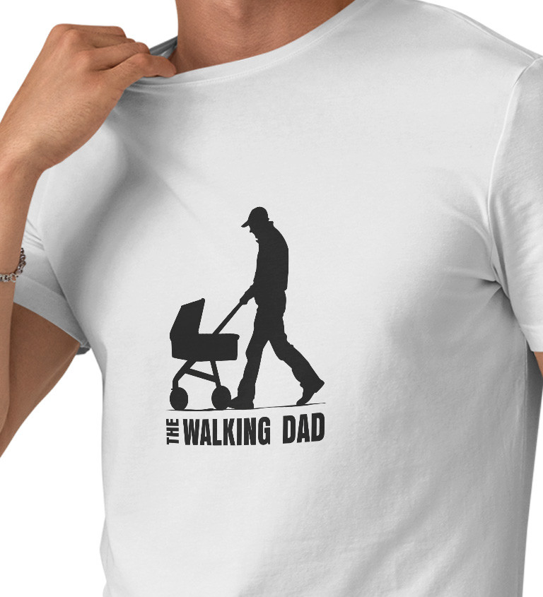 Pánské bílé tričko – The walking dad